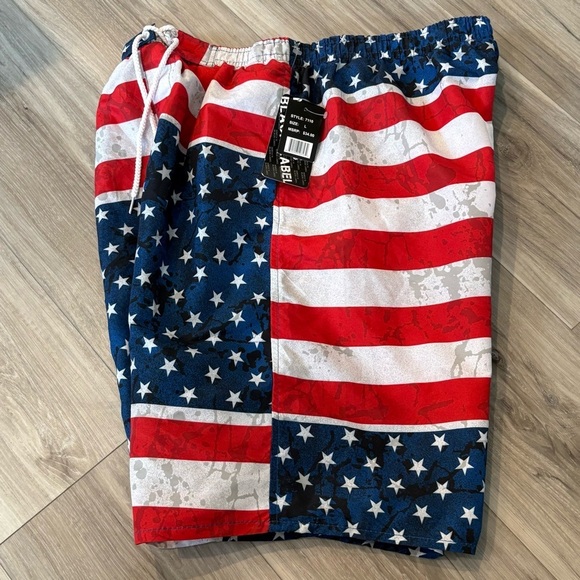 NEW | Patriotic American Flag Swim Trunks Board Shorts North 15 Black Label SZ L - Picture 4 of 6